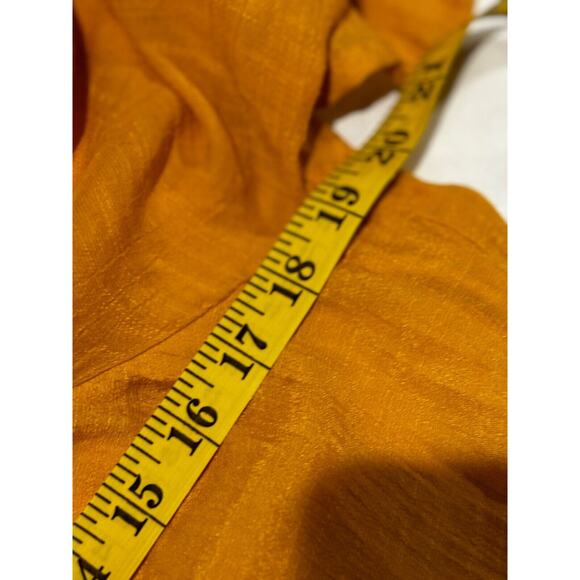 Naïf Womens sz M petite Boho Cottagecore Ruffled Dress MIDI Cowgirl mustard chic - Picture 6 of 7